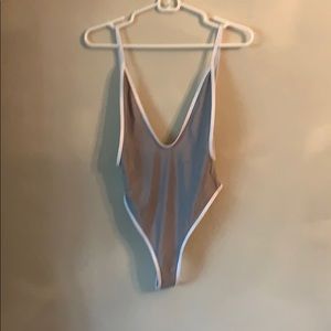 Gray one piece swimsuit